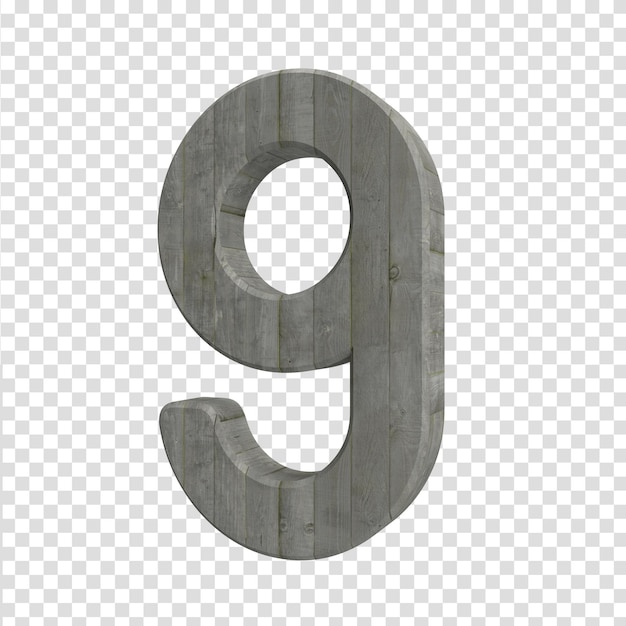9 숫자 목재