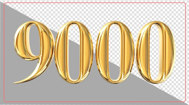 PSD number 9000 3d rendering