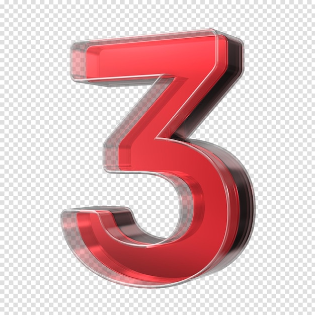 number class 3d rendering