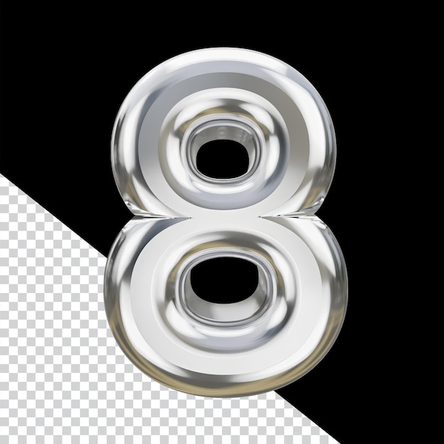 Number Eight Graphic Design Silver Concept Materials