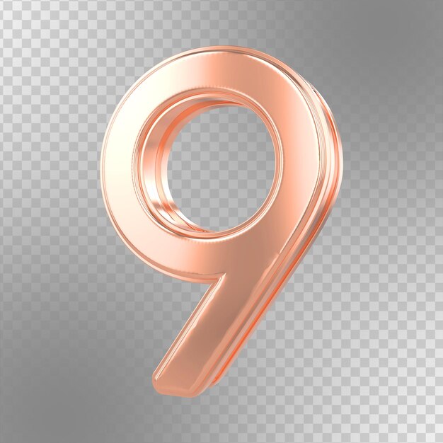 Number gold 3d render