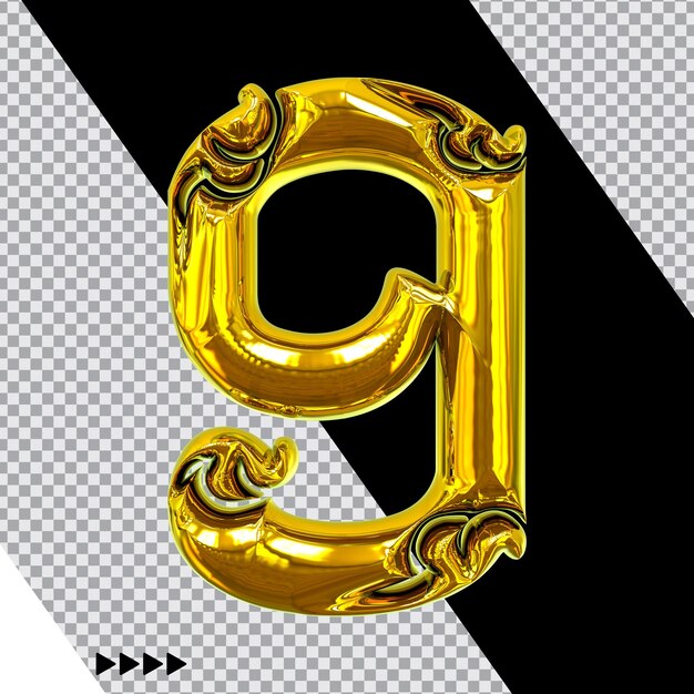 PSD number gold 3d rendering