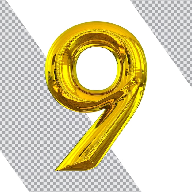 Number gold 3d rendering