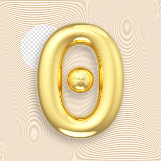 Number gold 3d rendering