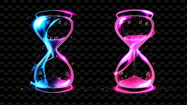 PSD the number of the hourglass on a black background