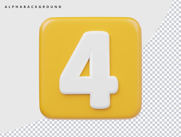 Number icon 3d render illustration