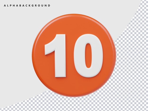 Number icon 3d render illustration