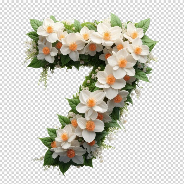 The number is decorated with flowers