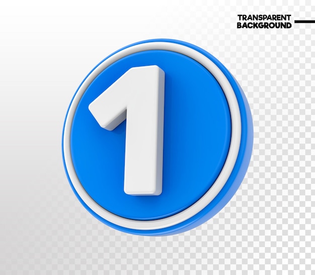 PSD number label 3d render