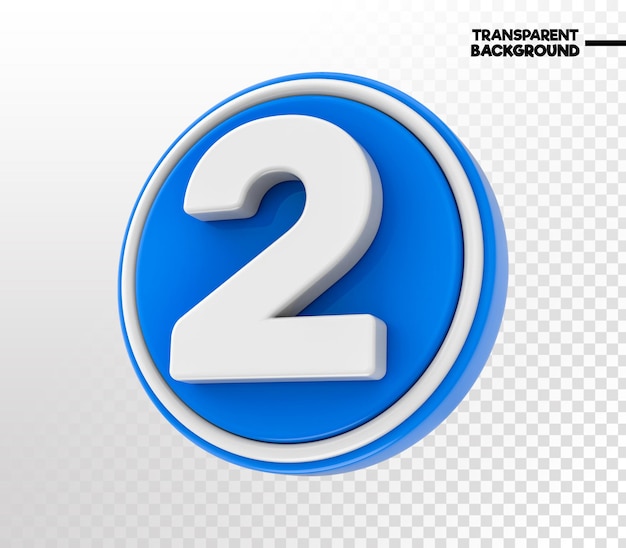 PSD number label 3d render