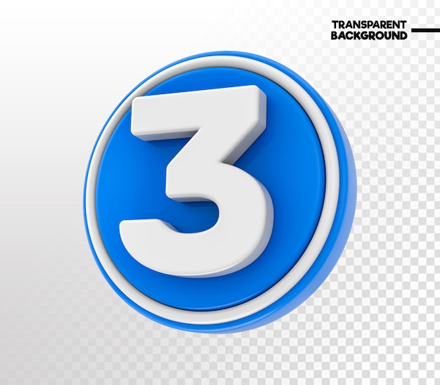 Number label 3d render