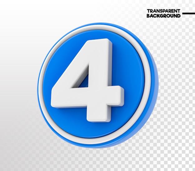 number label 3d render