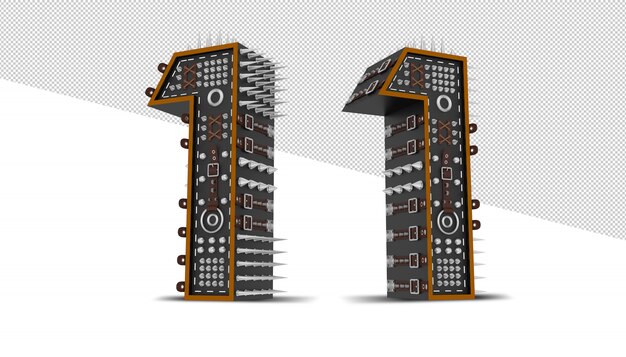 PSD number made of metallic gears