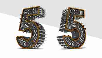 PSD number made of metallic gears