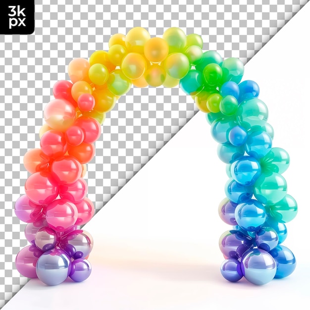 PSD a number of multicolored balls with a zigzag logo on the bottom