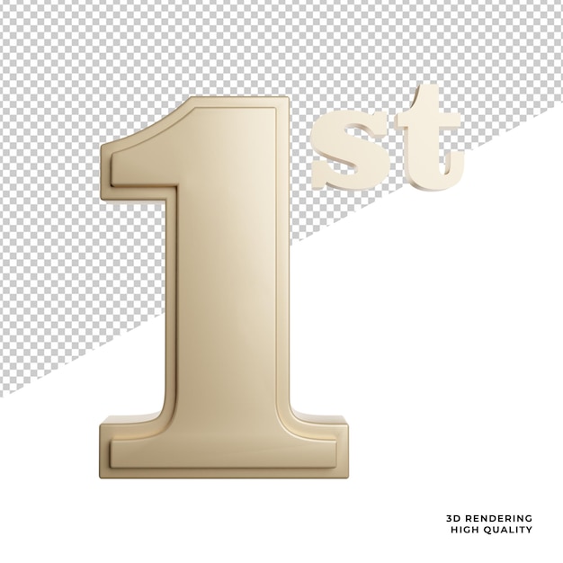 PSD number one winner front view icon 3d rendering illustration on transparent background