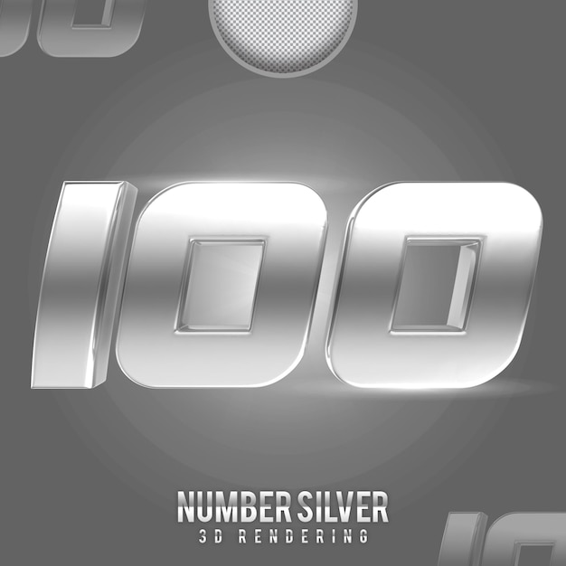 PSD number silver 100 banner