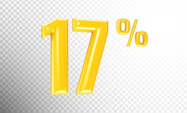 Number Yellow 3D Render