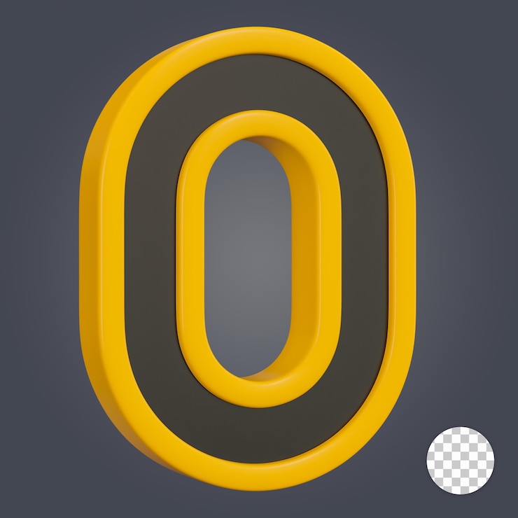 PSD number zero 3d icon