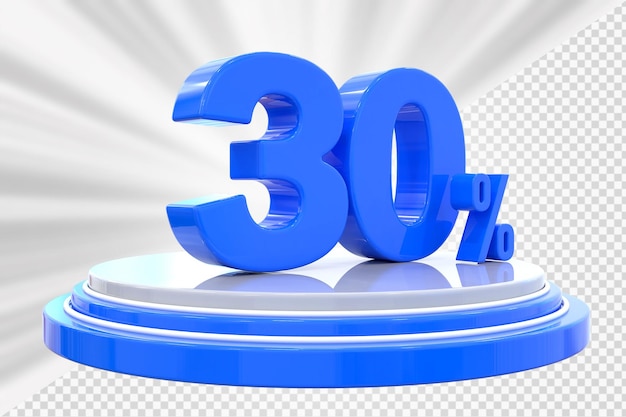 PSD numbers 30% 파란색 할인