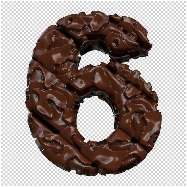 Numbers made from chocolate. 3d number