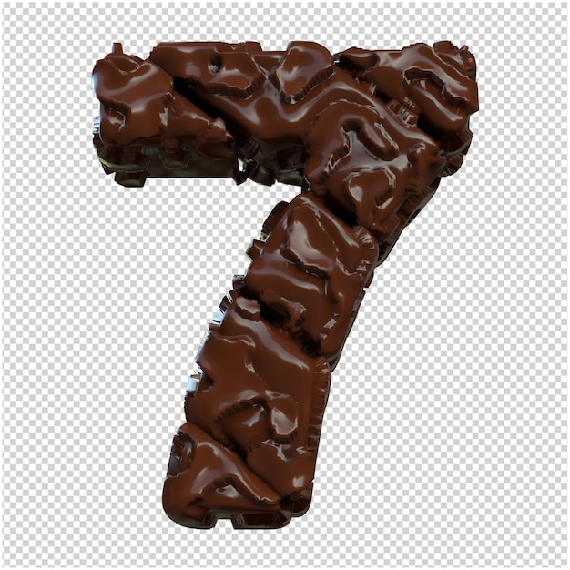 Numbers made from chocolate. 3d number