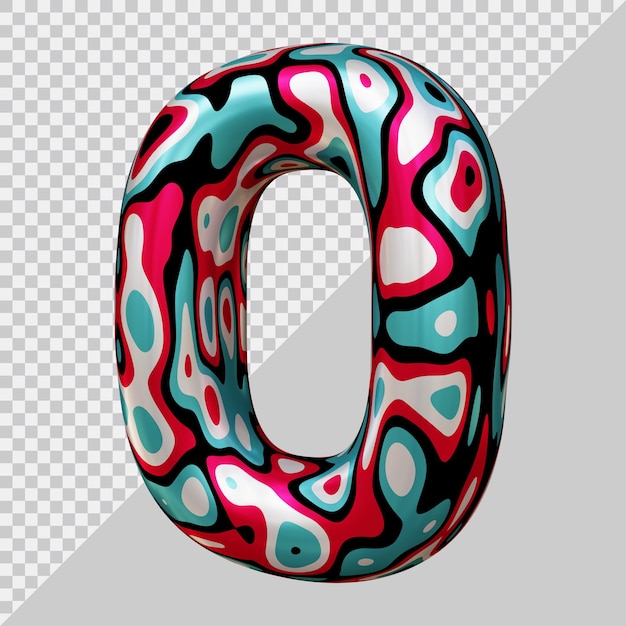 Numer 0 w nowoczesnym stylu 3D