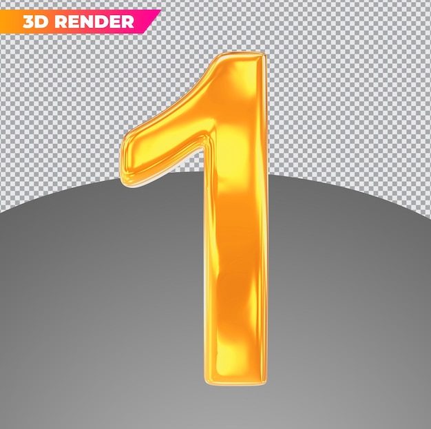 Numer 1 złote style 3d