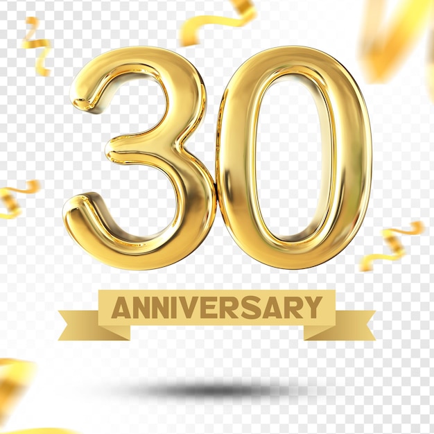 PSD Шаблон 3d gold anniversary number 30 years