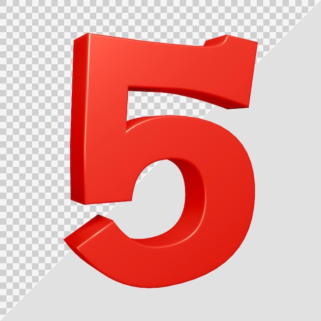 Numer 5 renderowania 3d