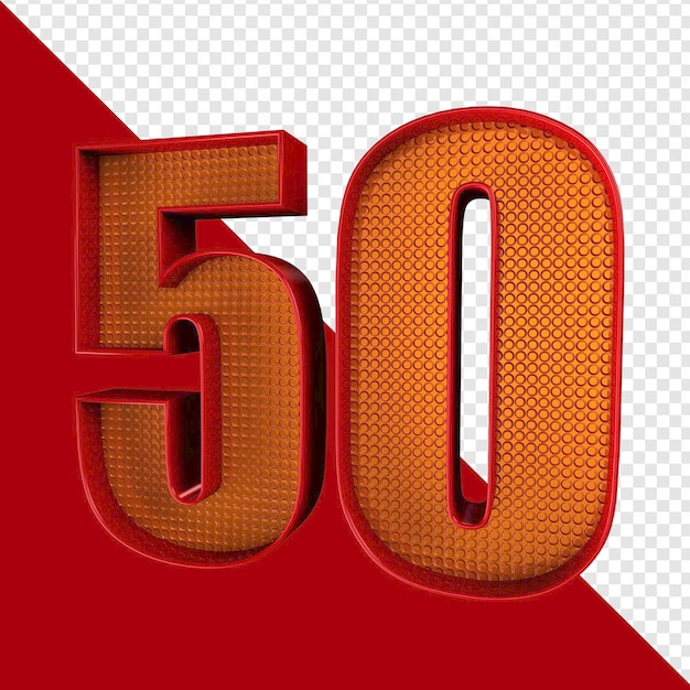 NUMER 50 Czerwony