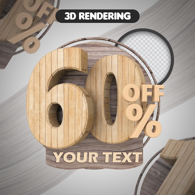 PSD numer 60 3d render drewna