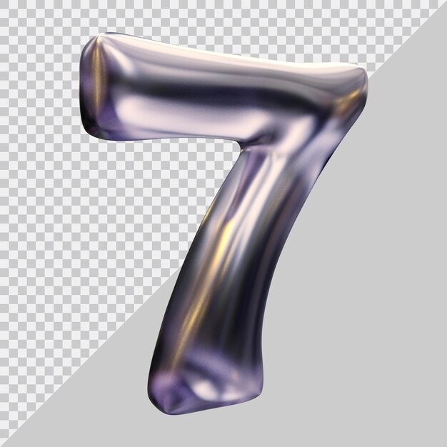 Numer 7 w nowoczesnym stylu 3D