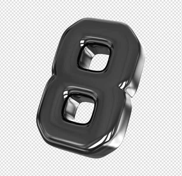 Numer 8 renderowania 3d
