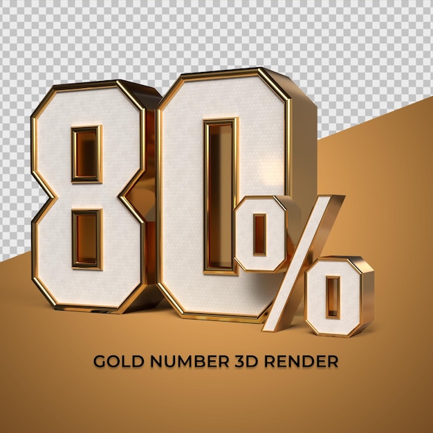 Numer renderowania 3D 80 procent postępu sprzedaży złota