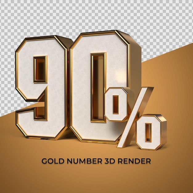 Numer renderowania 3D 90 procent postępu sprzedaży złota