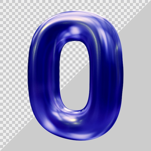 Nummer 0 med 3D moderne stil