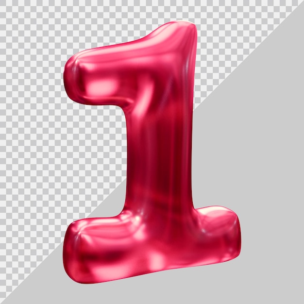 Nummer 1 med 3D moderne stil