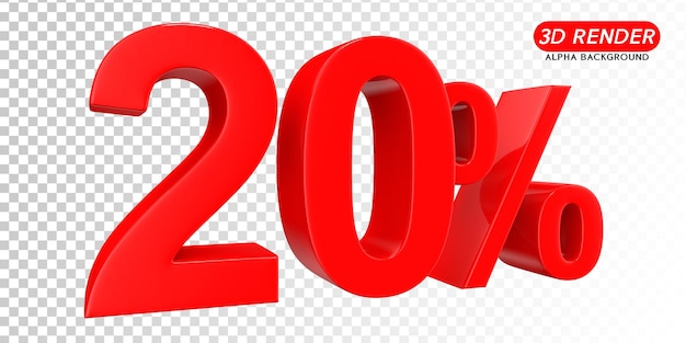 Nummer 20 procent 3D render