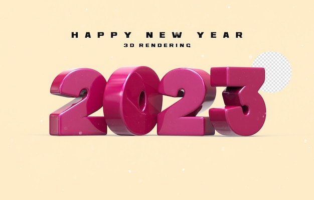 PSD nummer 2023 gelukkig nieuwjaar 2023 3d banner