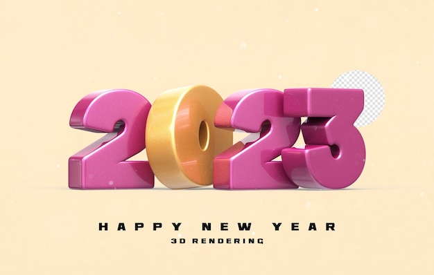 Nummer 2023 Gelukkig Nieuwjaar 2023 3D Render