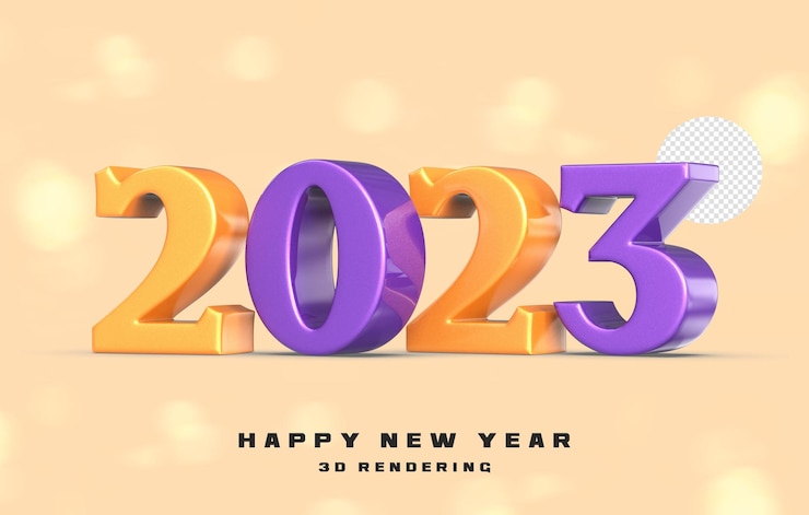 PSD nummer 2023 gelukkig nieuwjaar 2023