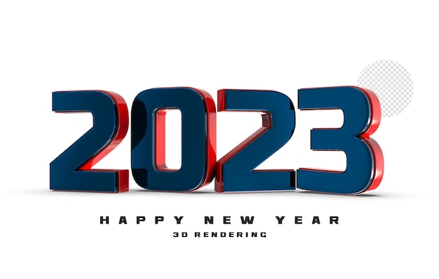 Nummer 2023 nieuwjaar 3d render