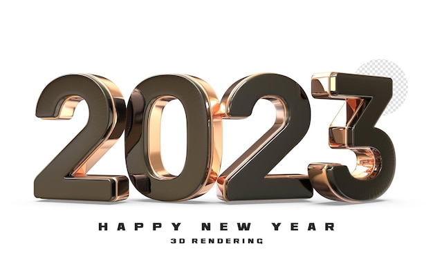 Nummer 2023 Nieuwjaar 3D Render