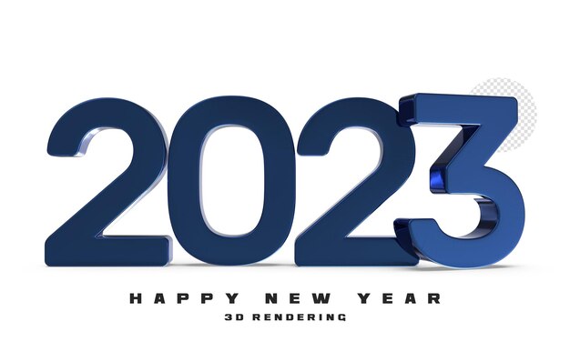 Nummer 2023 nieuwjaar 3d render