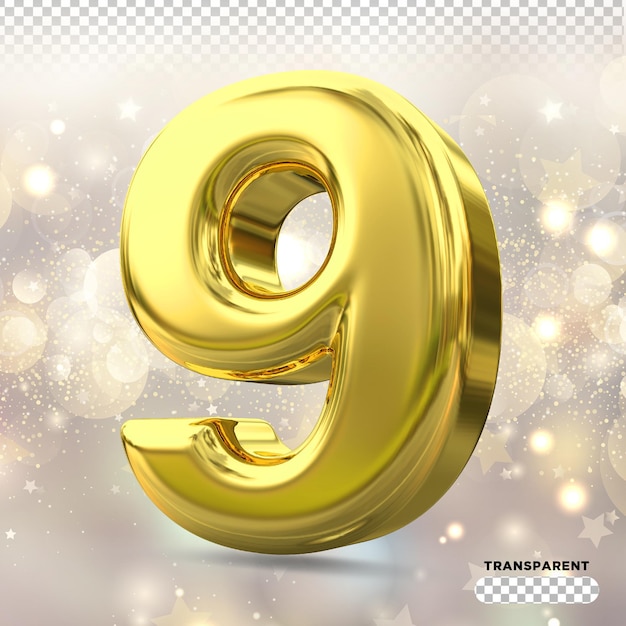 Nummer 29 gouden 3d-renderstijlen