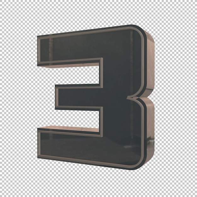 Nummer 3 3d render