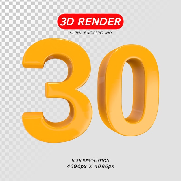 Nummer 30 3d render