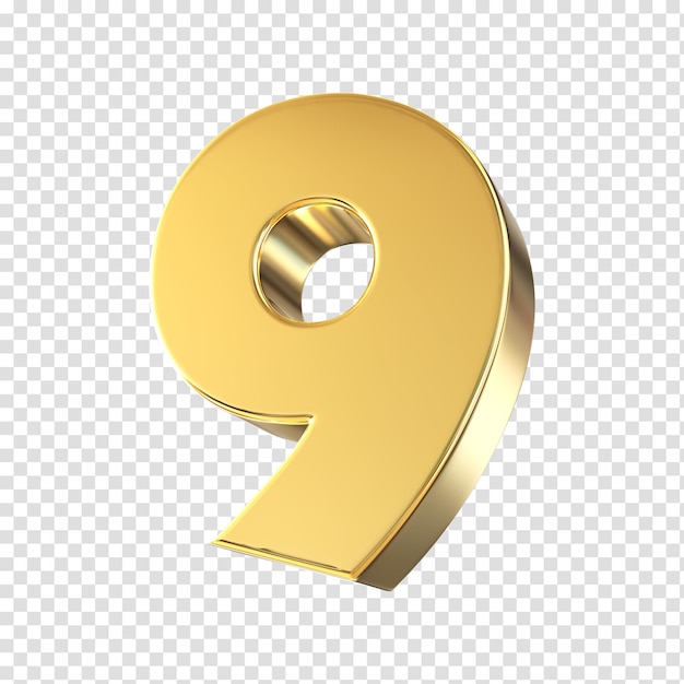 Nummer 3d render transparante achtergrond