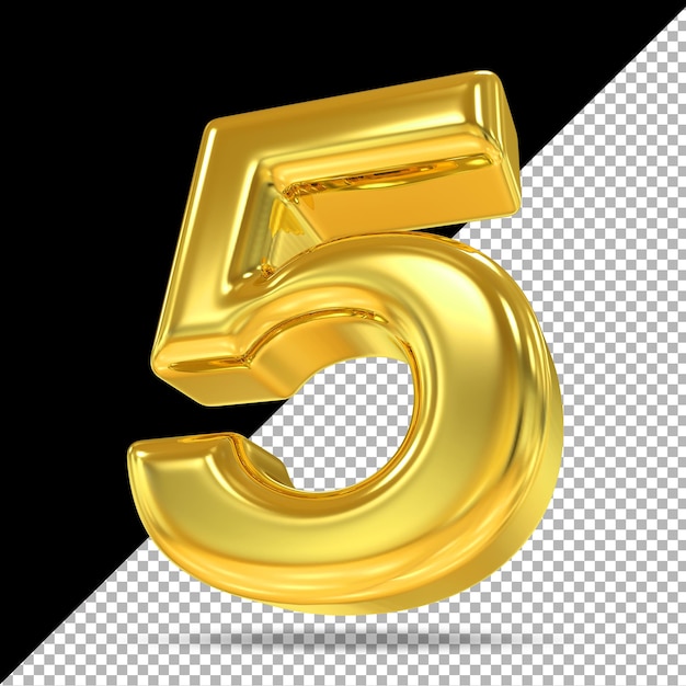 Nummer 5 gouden luxe 3d renderstijlen